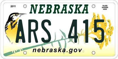 NE license plate ARS415