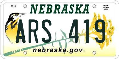 NE license plate ARS419