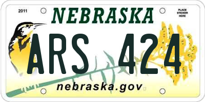 NE license plate ARS424