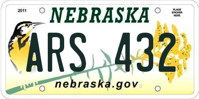 NE license plate ARS432