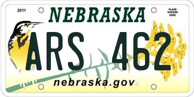 NE license plate ARS462