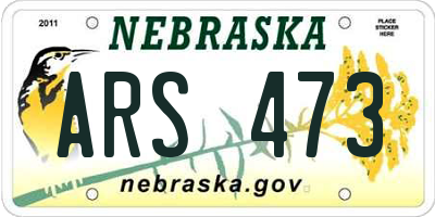 NE license plate ARS473