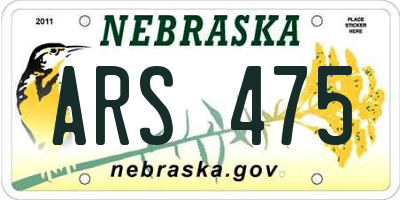 NE license plate ARS475