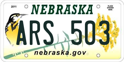 NE license plate ARS503