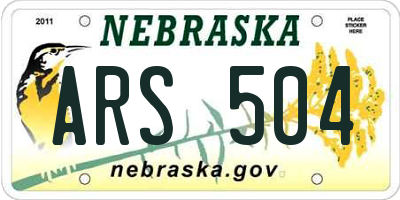 NE license plate ARS504
