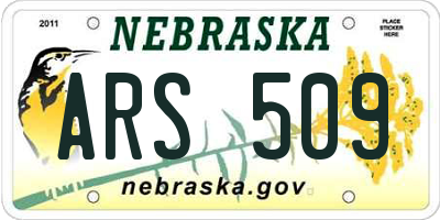 NE license plate ARS509