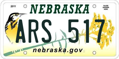 NE license plate ARS517