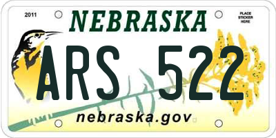 NE license plate ARS522