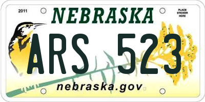 NE license plate ARS523