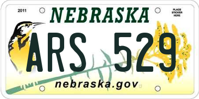 NE license plate ARS529