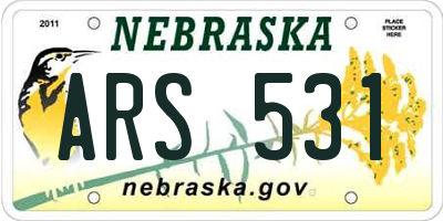 NE license plate ARS531