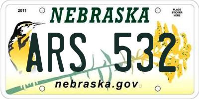 NE license plate ARS532
