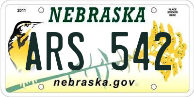 NE license plate ARS542