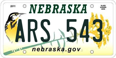 NE license plate ARS543