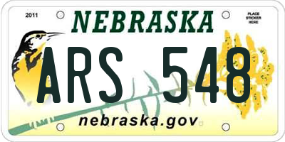 NE license plate ARS548