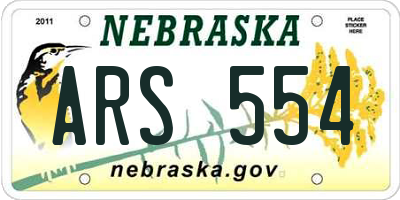 NE license plate ARS554