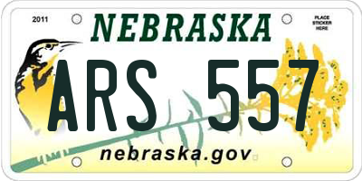 NE license plate ARS557