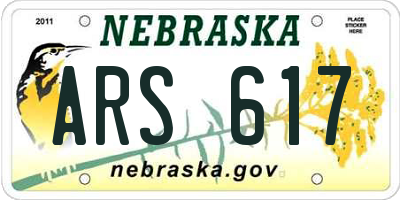 NE license plate ARS617