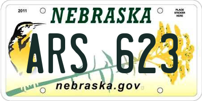 NE license plate ARS623