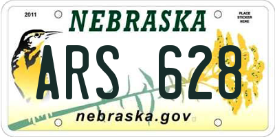 NE license plate ARS628