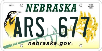 NE license plate ARS677