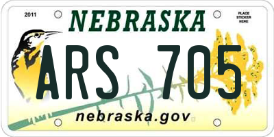 NE license plate ARS705