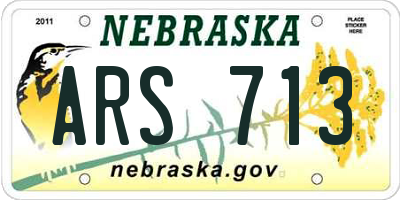 NE license plate ARS713