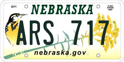 NE license plate ARS717