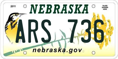 NE license plate ARS736