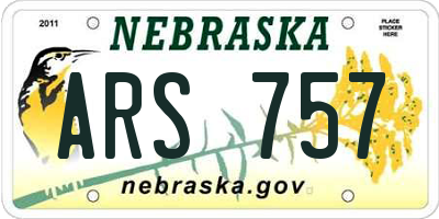 NE license plate ARS757