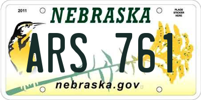 NE license plate ARS761