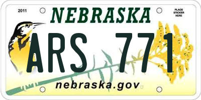 NE license plate ARS771