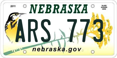 NE license plate ARS773
