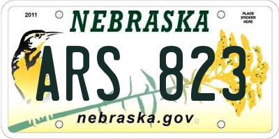 NE license plate ARS823
