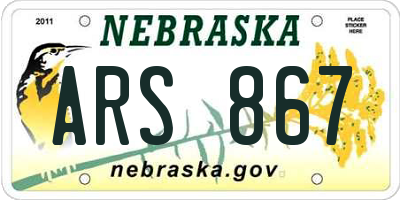 NE license plate ARS867