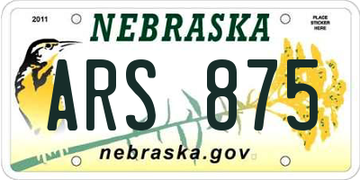 NE license plate ARS875