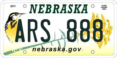 NE license plate ARS888
