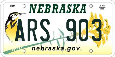 NE license plate ARS903
