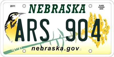 NE license plate ARS904