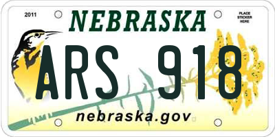 NE license plate ARS918