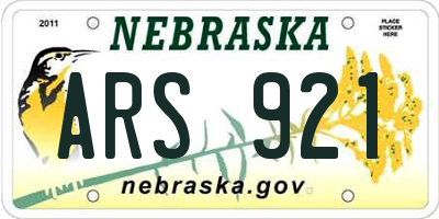 NE license plate ARS921