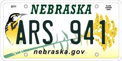 NE license plate ARS941