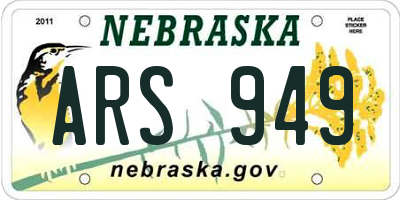 NE license plate ARS949