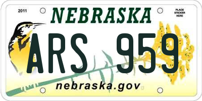 NE license plate ARS959