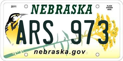 NE license plate ARS973