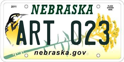 NE license plate ART023