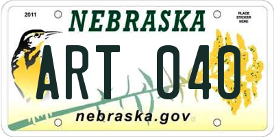 NE license plate ART040