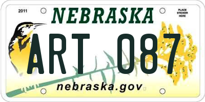 NE license plate ART087