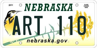 NE license plate ART110