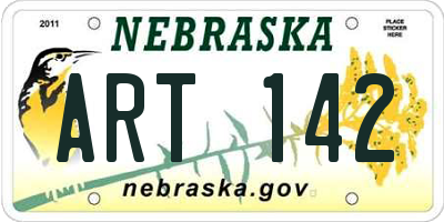 NE license plate ART142